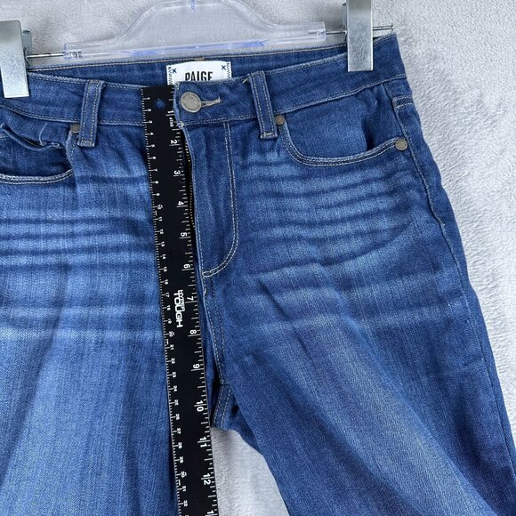 Paige Hoxton Crop Jeans Womens Size 26 Medium Wash Mid Rise Denim Stretch Blue - Picture 8 of 12